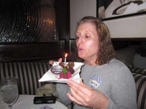 Happy birthday to me. Complimentary dessert for the birthday girl at Steakhouse 55. Photo by C. Rickrode